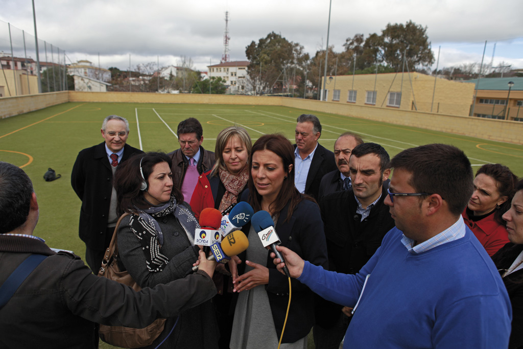 Comparecencia ante los medios en las pistas
