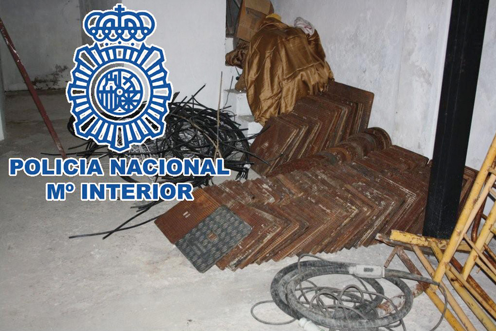 Efectos encontrados en la chatarrería registrada.