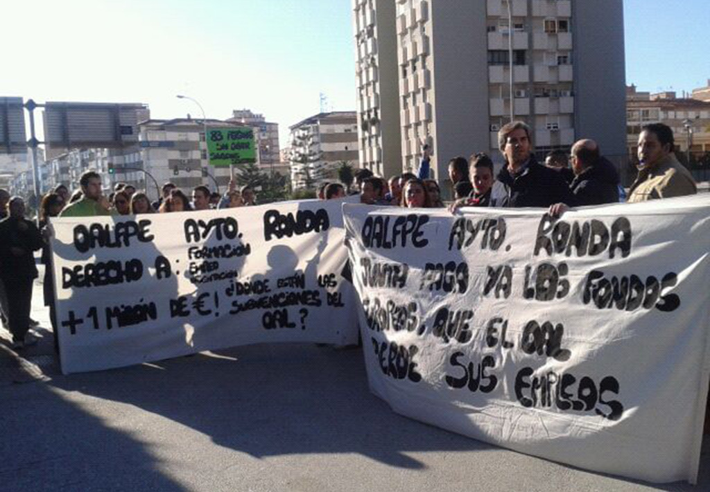 Imagen de la concentración que ha tenido lugar esta mañana.