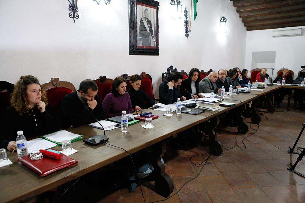 Instante del último pleno municipal de 2012.