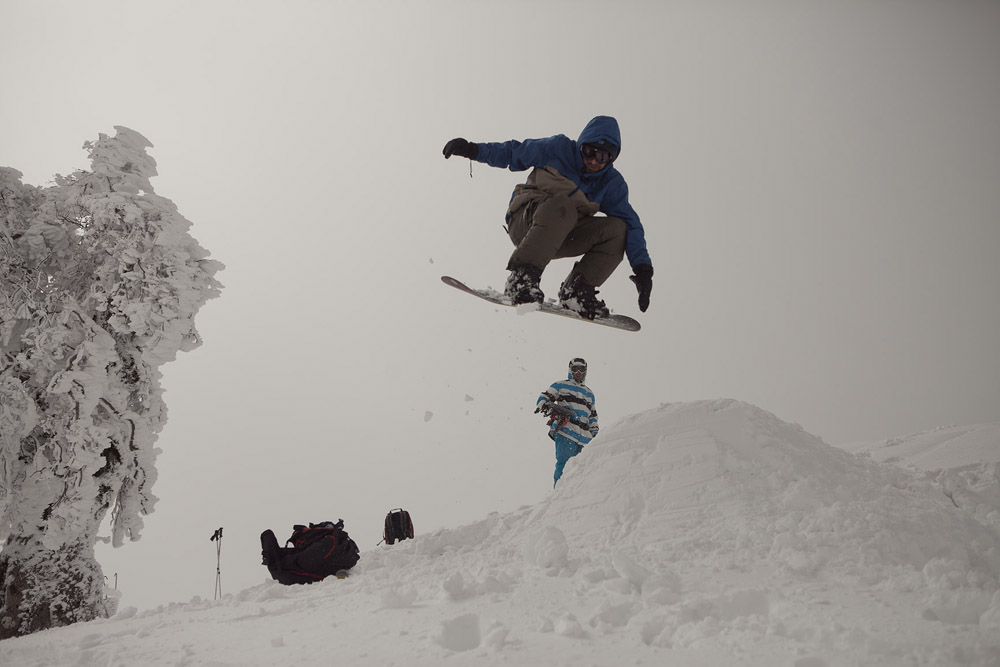 En el puerto de Los Pilones se pudo ver la práctica del snowboard.