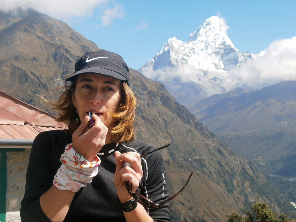 Con el Ama Dablam al fondo.