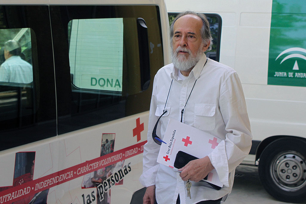 Antonio Lasanta, durante la última campaña de donación de sangre de Cruz Roja.