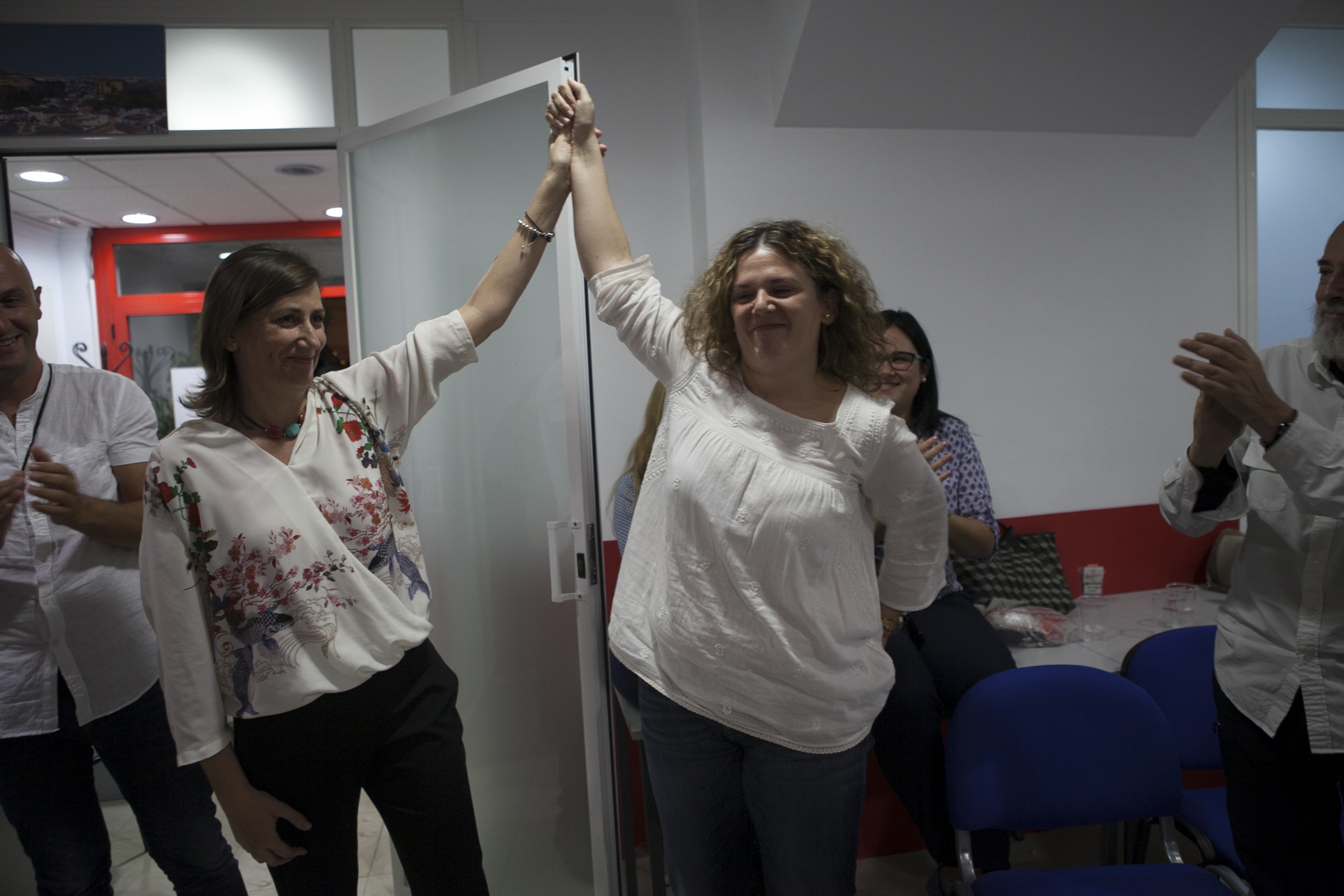 Imagen de las primarias que se vivieron en el PSOE de Ronda en 2015 con Valdenebro y Aguilera como rivales.