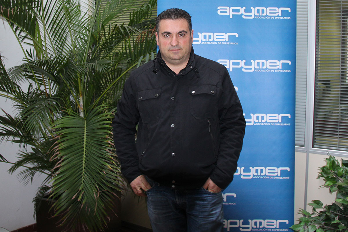 El nuevo presidente de los empresarios rondeños, en la sede de Apymer.
