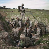 Legionarios rondeños durante unas maniobras.