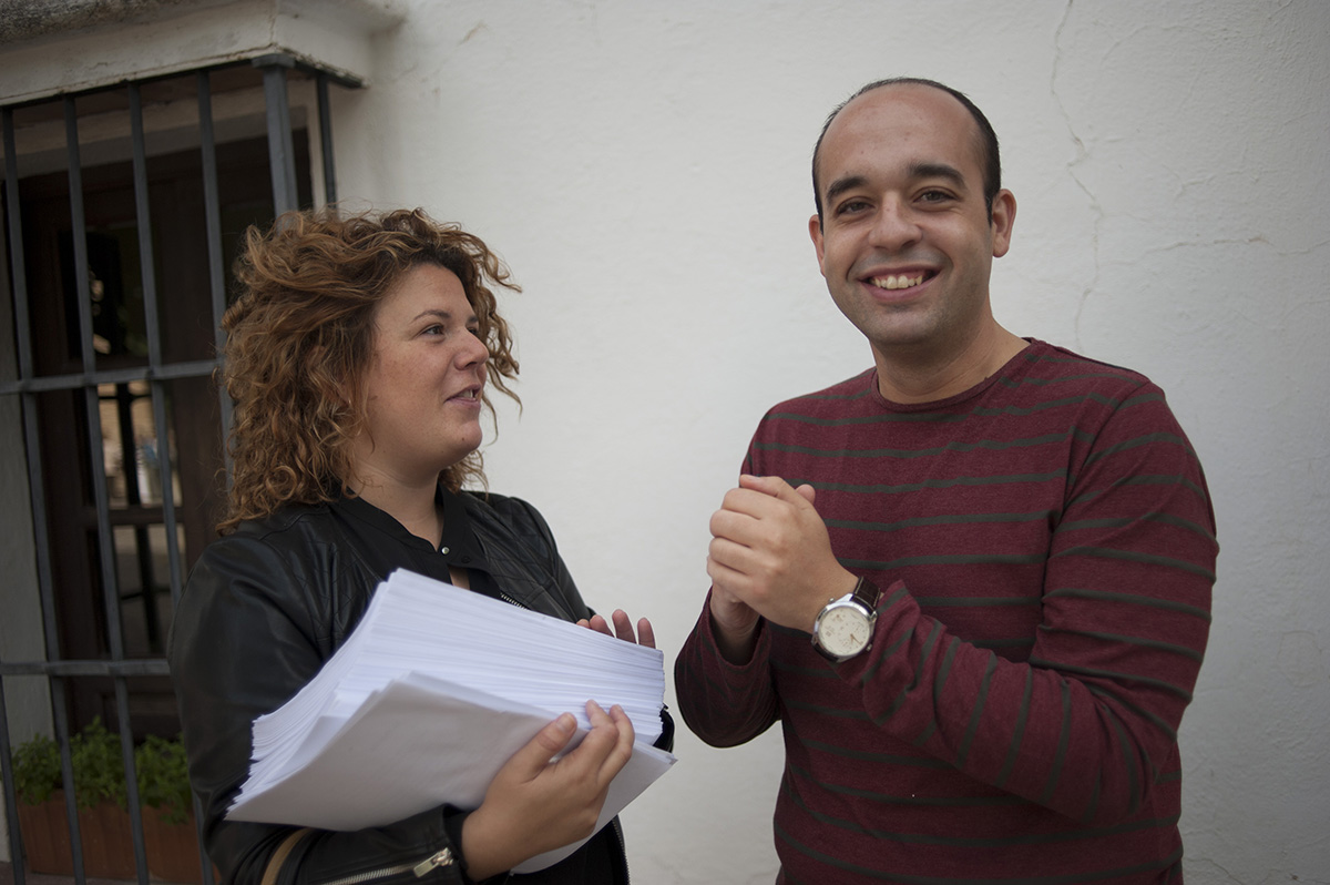 Teresa Valdenebro junto al concejal delegado de Patrimonio, Alberto Orozco.