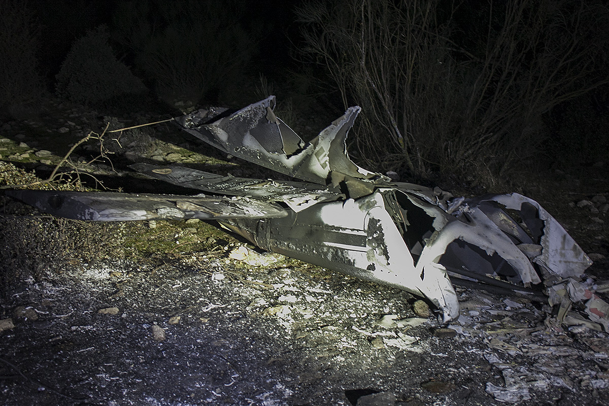 Restos de la avioneta siniestrada.