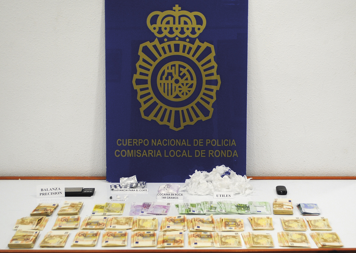 Los agentes intervinieron 144 gramos de cocaína y 47.000 euros