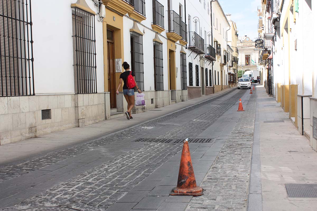 El pavimento de la calle Villanueva presenta diferentes desperfectos.