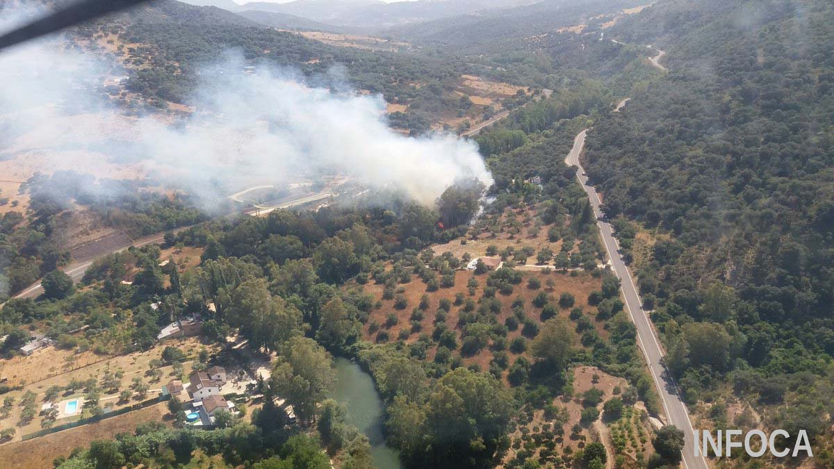 Imagen aérea del incendio. Foto Plan Infoca