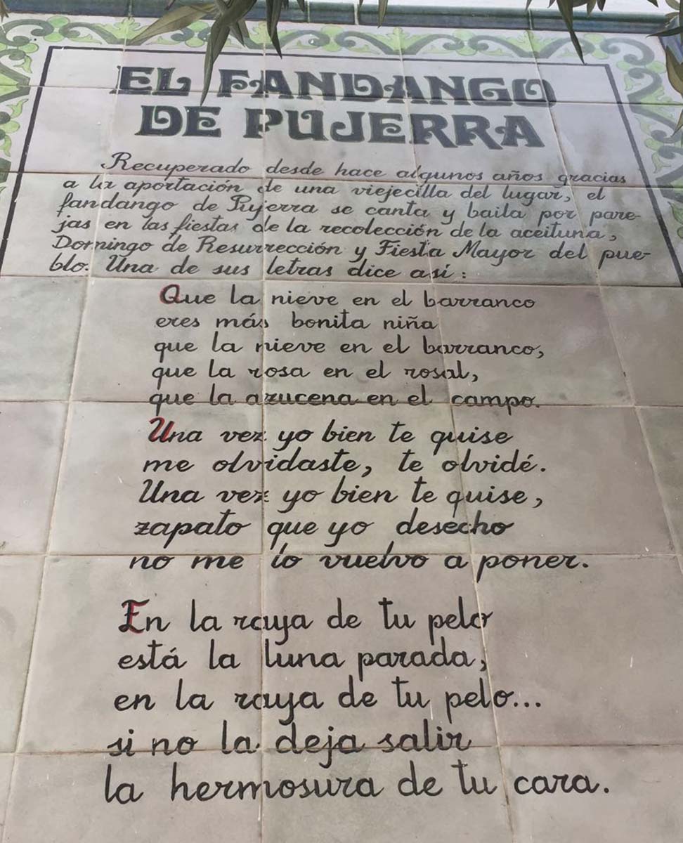 Cartel de homenaje al fandango de Pujerra.