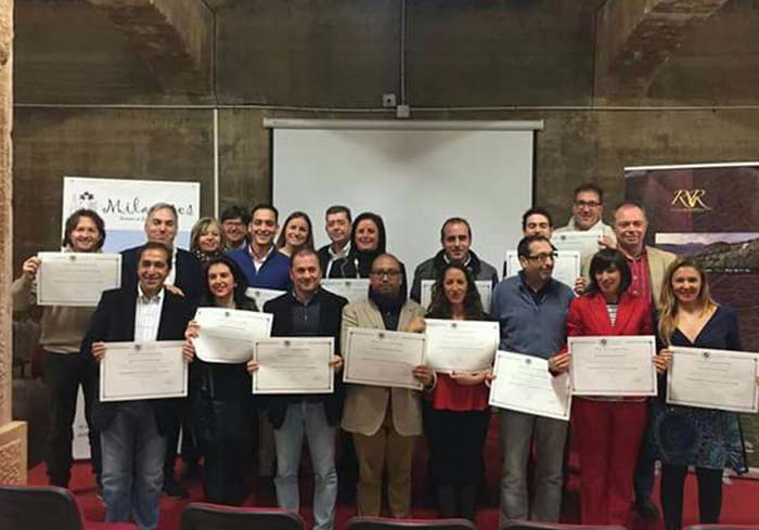 Los alumnos participantes en el máster de Enología de la UMA.