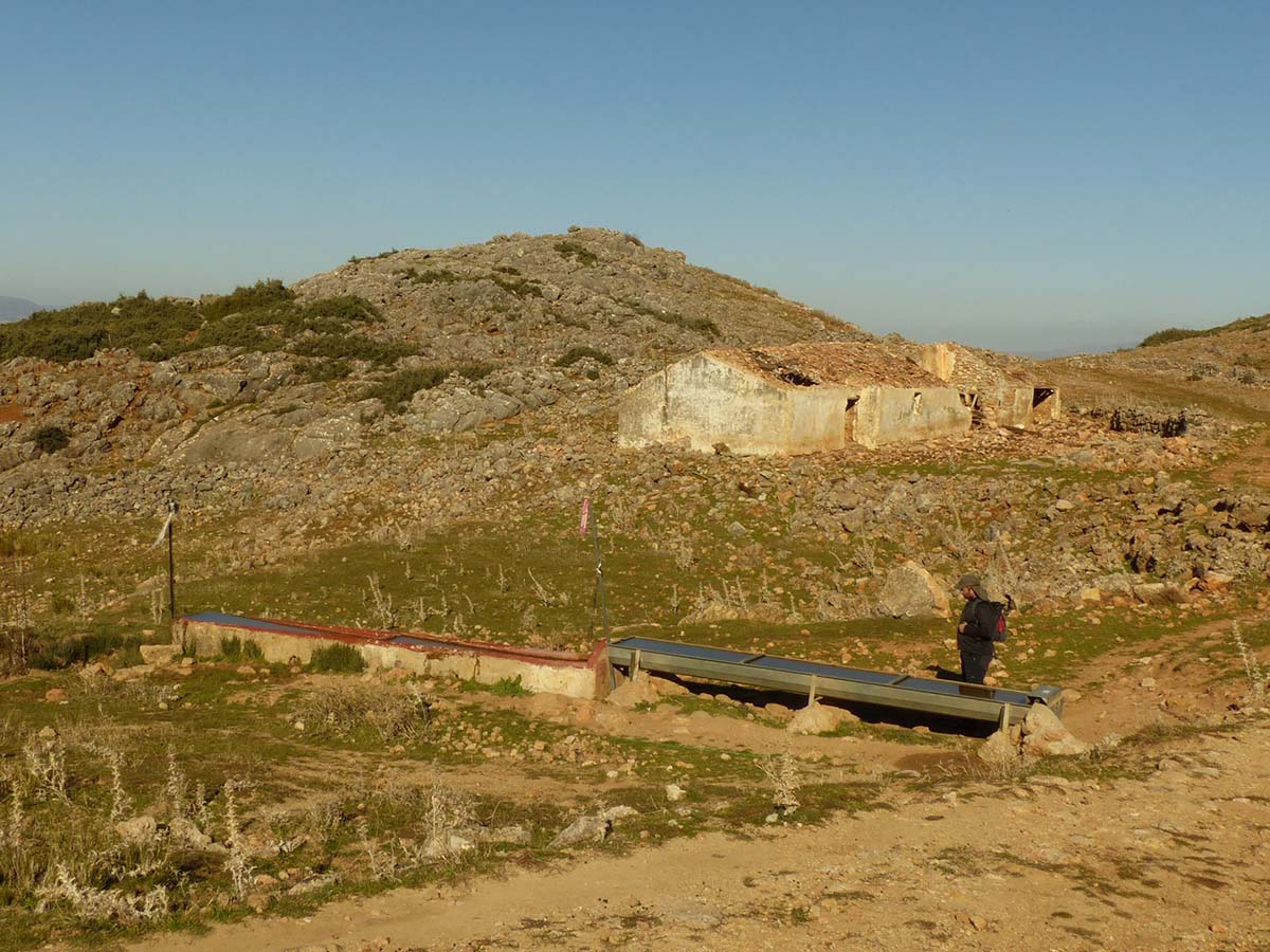 La fuente es claramente “de ladera”, las rocas calizas fisuradas recogen agua.