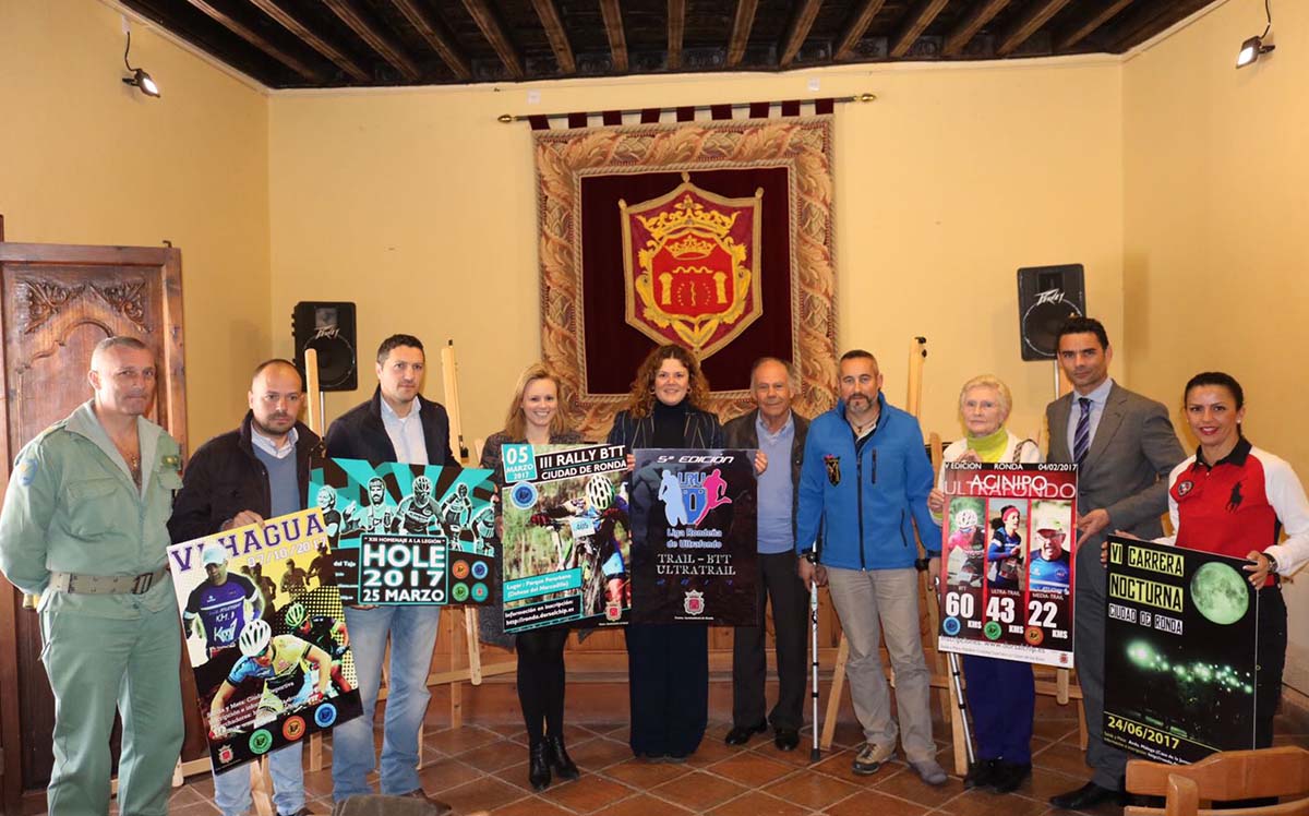 Ayuntamientos y colectivos en la presentación de la Liga Rondeña de Ultrafondo.
