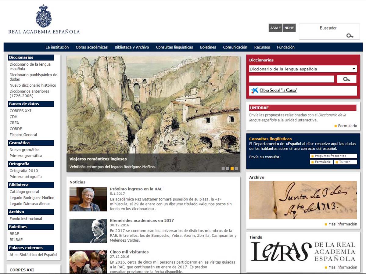 El Tajo de Ronda es una de las cuatro imágenes que aparecen en la web de la RAE.