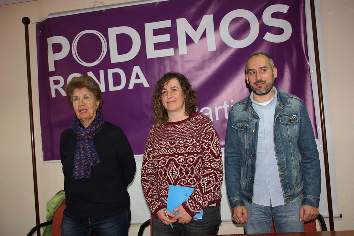 Podemos Ronda presenta la lista con la que concurrirá a las elecciones municipales del 26M que está encabezada por Raúl Cordero