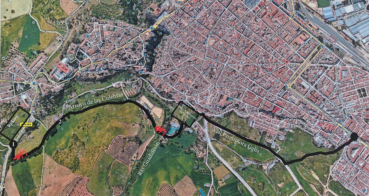 Trazado propuesto por el PP para la carretera alternativa del barrio de San Francisco.