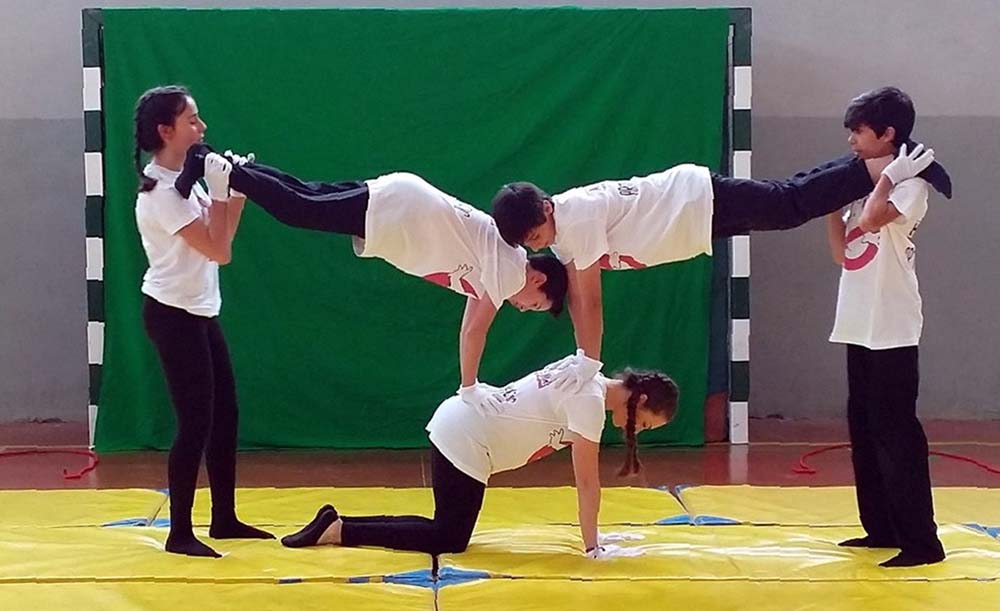 Una de los ejercicios que realizan los alumnos del instituto de Arriate.