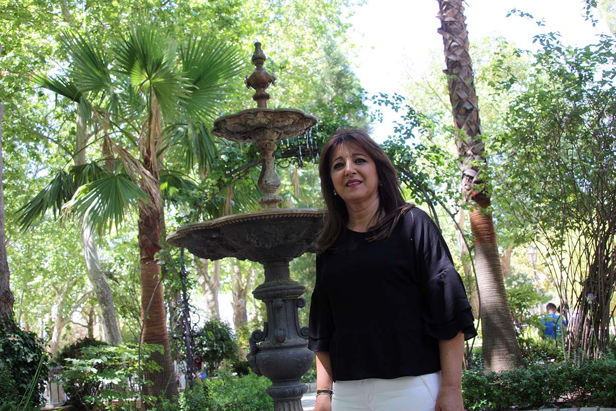 La presidenta de la Feria de 2017 en la entrevista realizada en la Alameda.