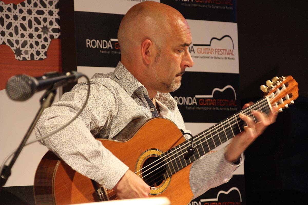 El artista Paco Seco en el reciente Festival de Guitarra de Ronda.
