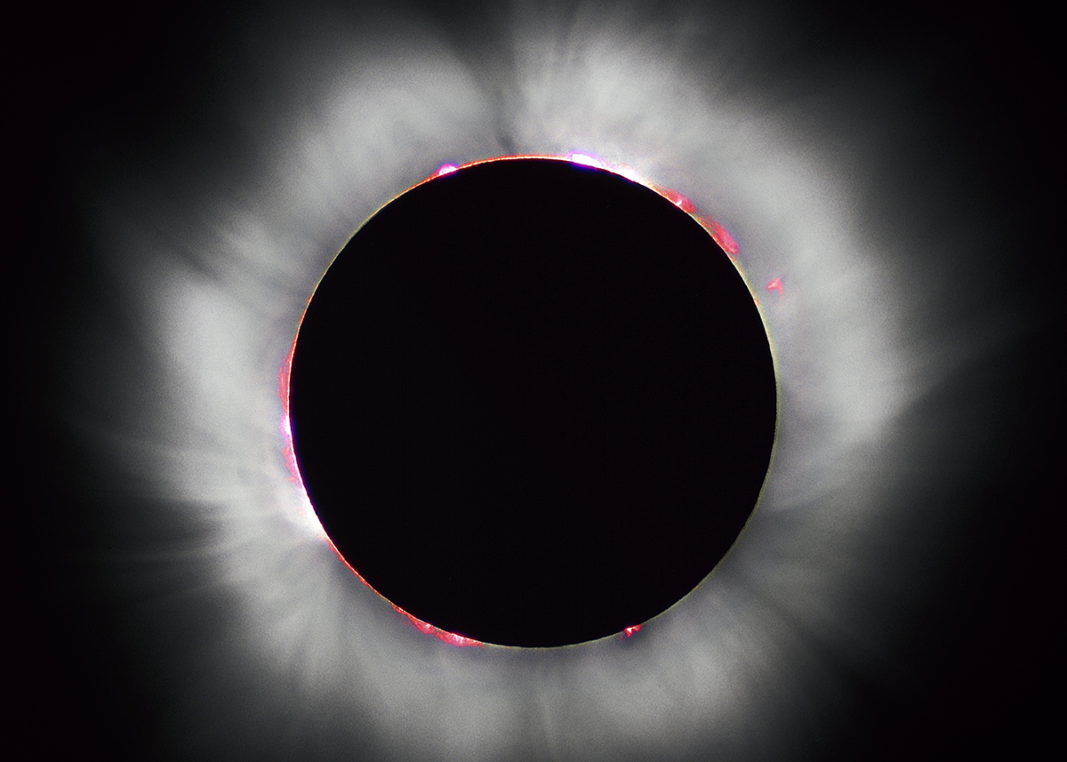 Aspecto de un eclipse total de Sol (Europa 11-08-1999).