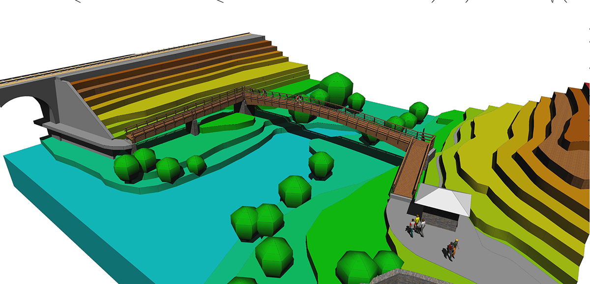Simulación del proyecto de la pasarela de la Cueva del Gato, en el término de Benaoján.