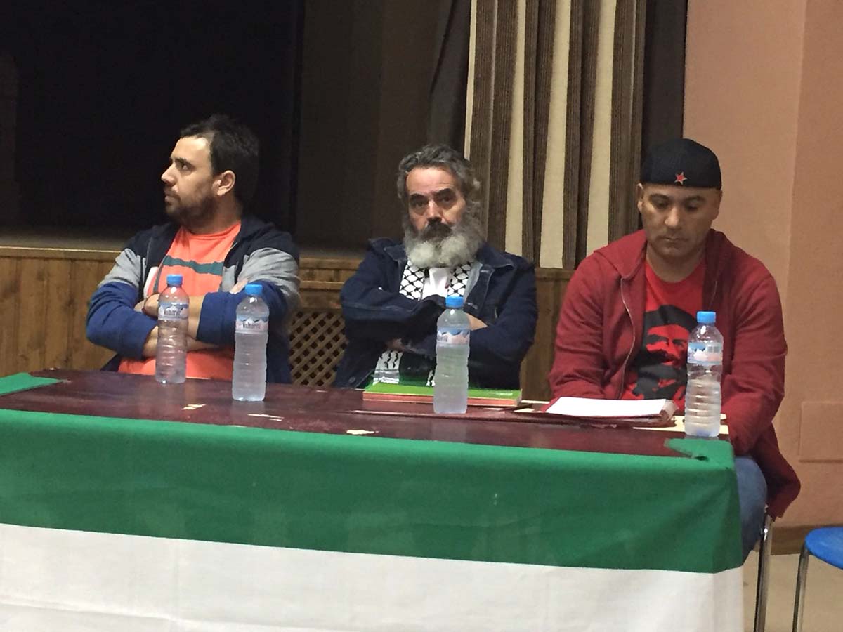 Serrato, Sánchez Gordillo y Bódalo en la charla mantenida este viernes en Arriate.