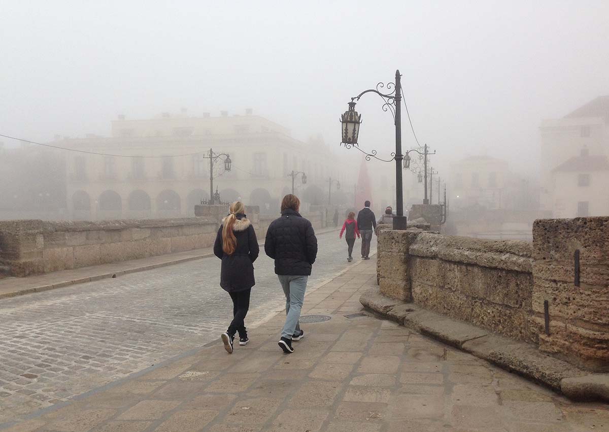 La niebla ofrece esta mañana una imagen bucólica de la ciudad.