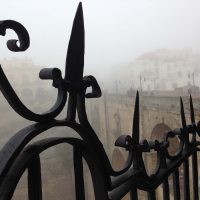 Estampa de invierno en el Puente Nuevo de Ronda.