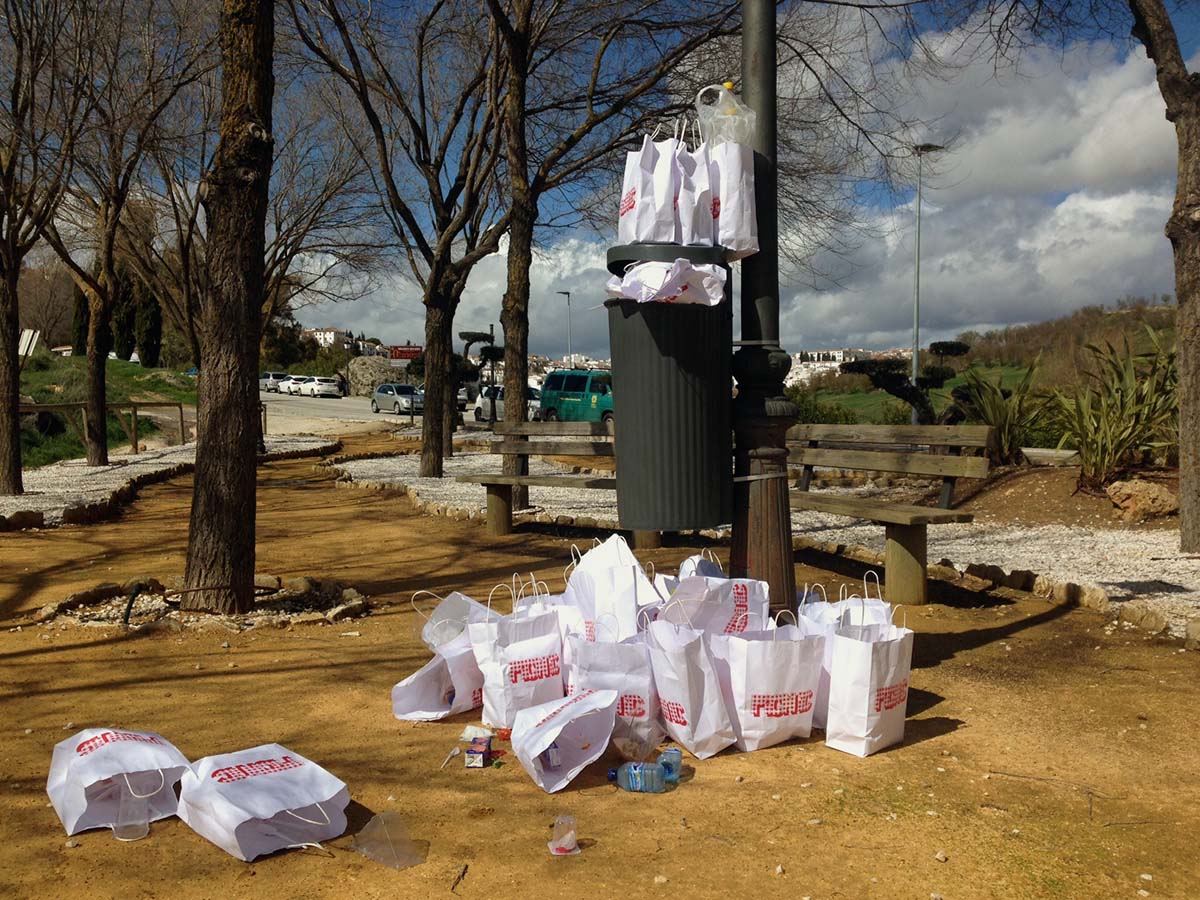 Imagen que presentaba la entrada a Ronda el pasado viernes por la tarde.