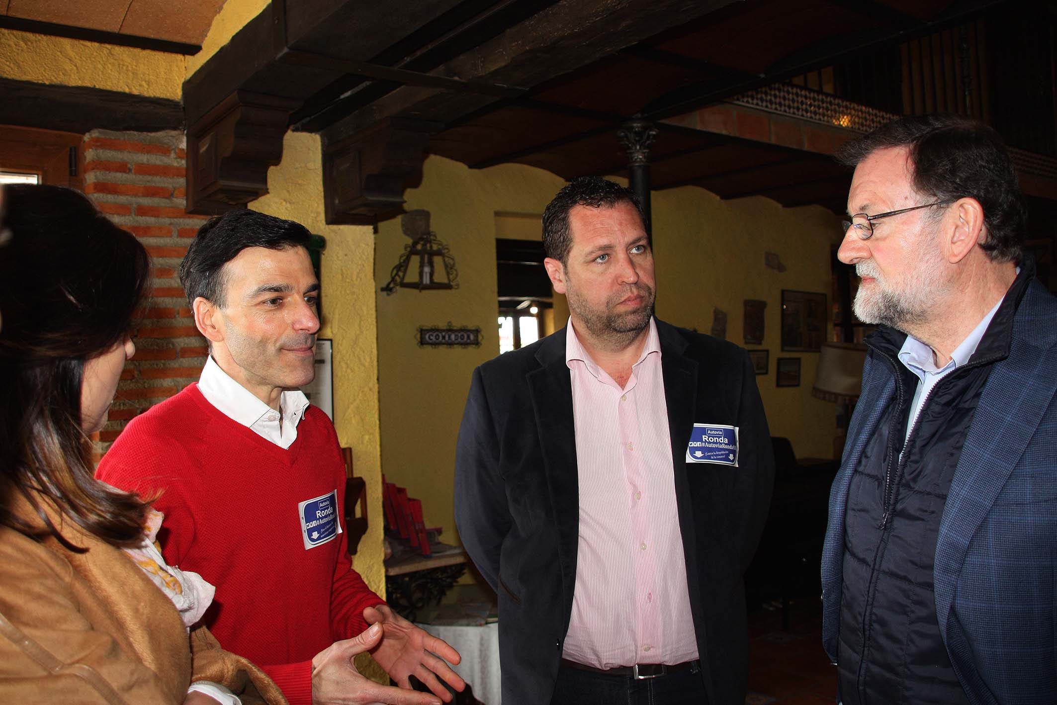 Maripaz Fernández, Pedro Porras, Antonio Palma y Mariano Rajoy en el encuentro mantenido para hablar de la autovía.