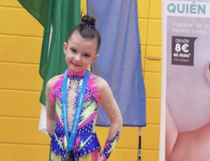 La pequeña deportista rondeña quedó tercera en su modalidad.