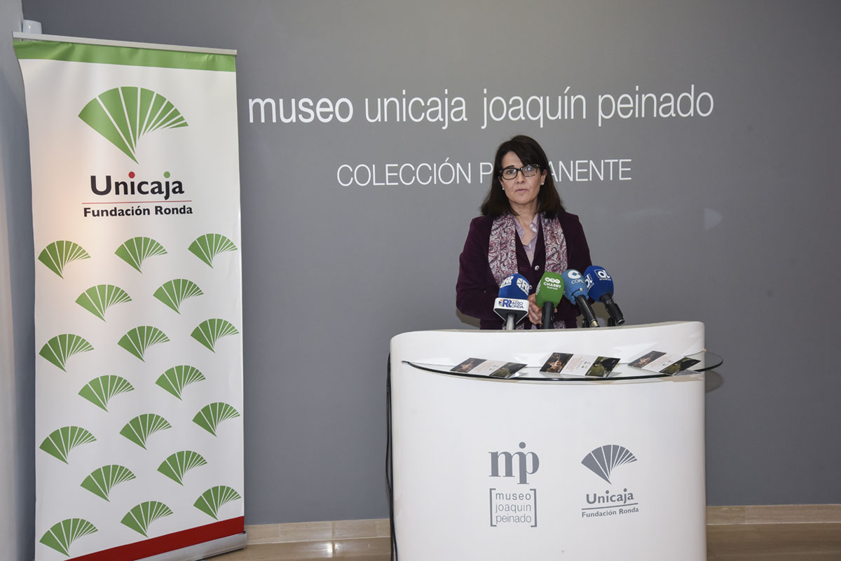 La directora del Museo Peinado, Emilia Garrido en la rueda de prensa de hoy.