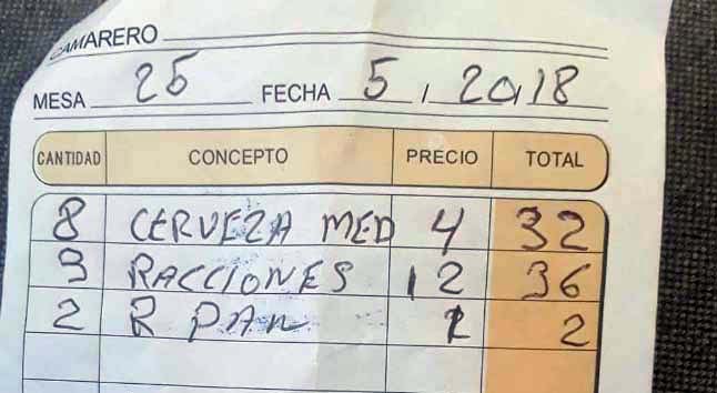 Diario Ronda dispone de la factura completa con el nombre de la empresa que está asentada en Linares.