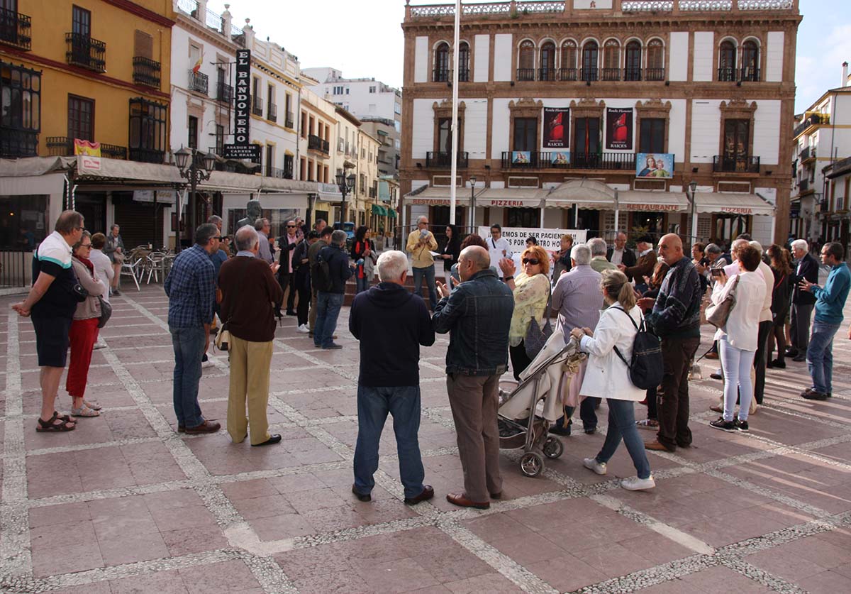 La concentración reivindicativa se mantuvo en la plaza del Socorro.
