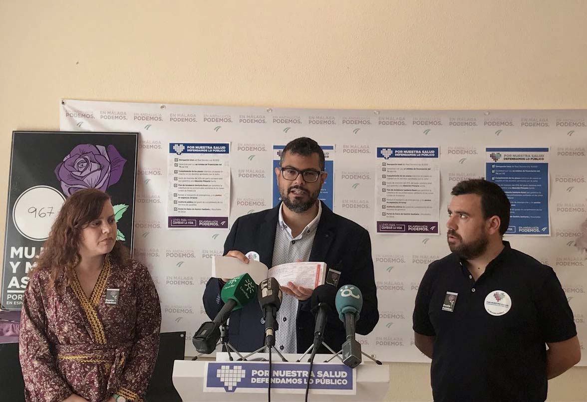 Podemos pone en marcha una campaña en defensa de la sanidad pública y reclama que no se cierren plantas en el Hospital de la Serranía