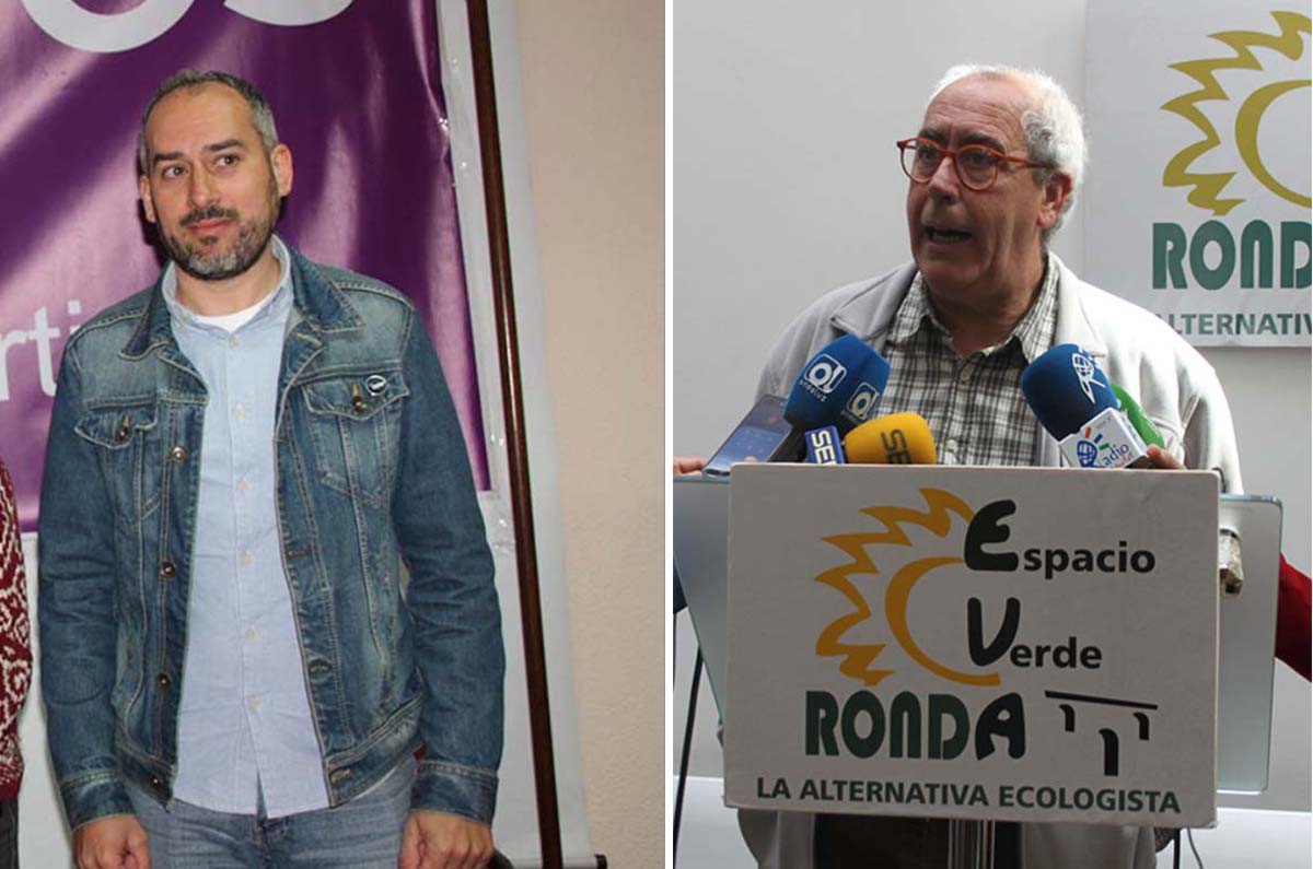 Los portavoces de Podemos, Raúl Cordero, y de Espacio Verde, Manuel Ramírez.