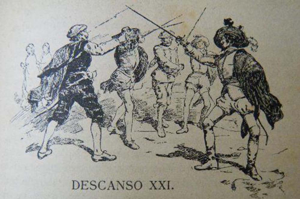 Ilustración de una de las páginas del Escudero Marcos de Obregón, de Vicente Espinel.