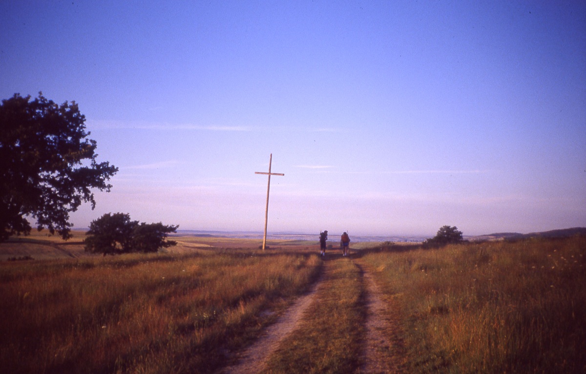 Camino de Santiago y crucero antes de llegar a Agés (Burgos). Foto: J.L. Anillo León.