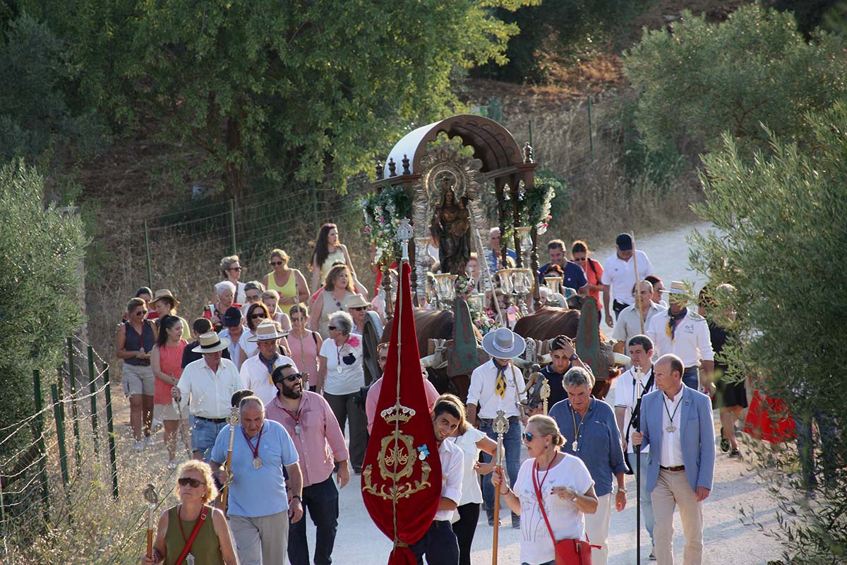 Traslado de la Virgen de la Cabeza en la tarde de este sábado.