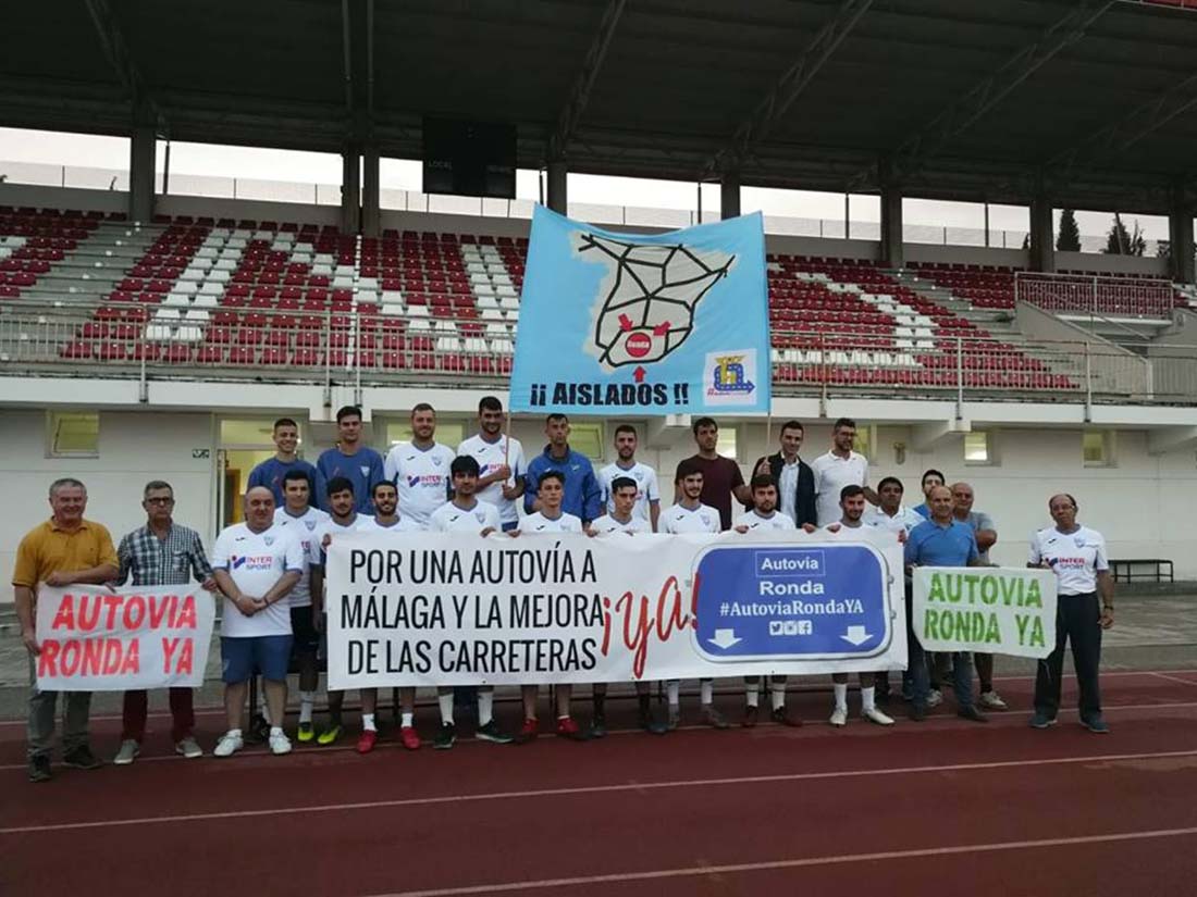 El CD Ronda se suma a la lucha de la plataforma ciudadana que reclama una autovía entre la Serranía y Málaga