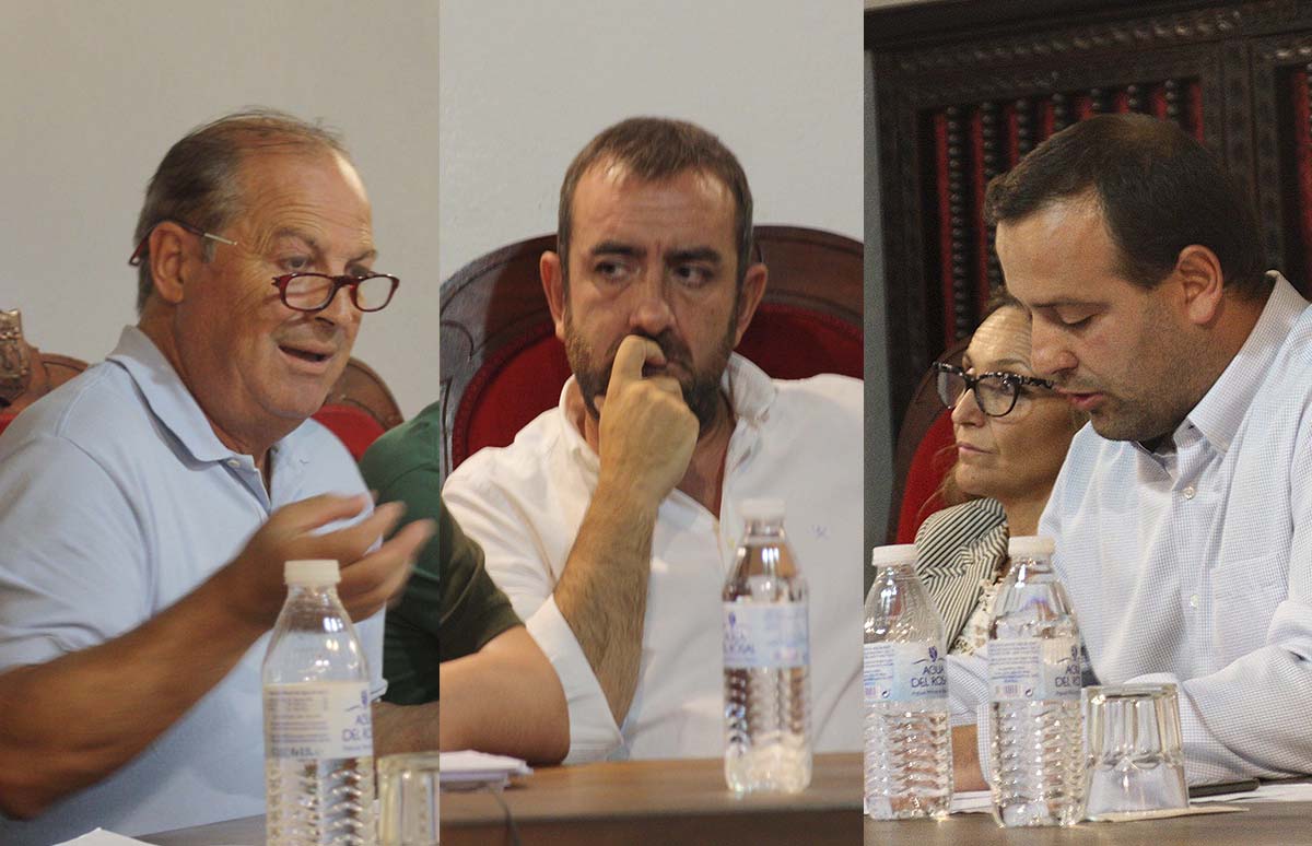 Marín Lara, Márquez y Carreño en distintos momentos del Pleno del lunes.