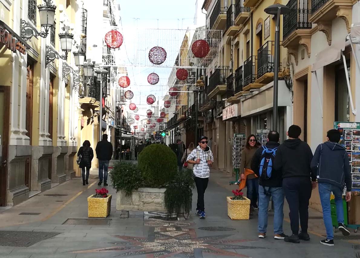 Algunos de los maceteros improvisados que se han situado en las calles céntricas de Ronda.