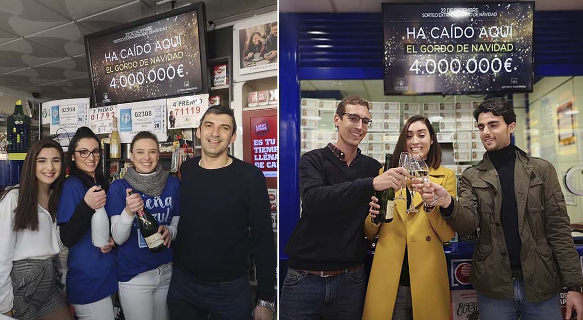 Celebración por el Gordo en los dos establecimientos que lo han vendido en Ronda.