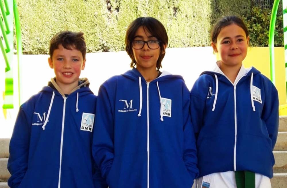 Los tres romdeños que representarán a Málaga en el Campeonato Andaluz de Kárate.