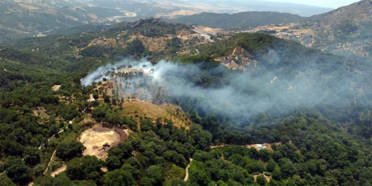 Imagen aérea de la zona afectada por el incendio. Foto Plan Infoca.