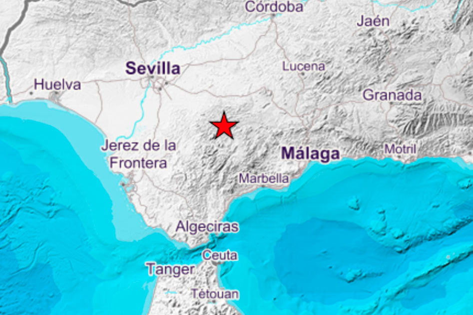 Punto en el que se ha registrado el seísmo. Imagen: Instituto Geográfico Nacional.