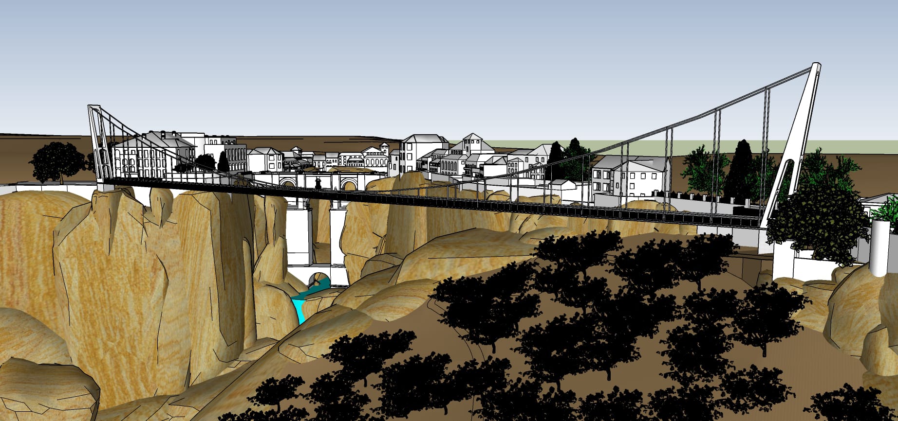 Proyecto de construcción de un nuevo puente peatonal en el tajo ideado por un arquitecto rondeño.