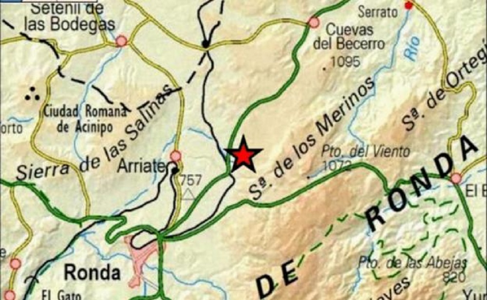 El epicentro del terremoto se ha situado a cinco kilómetros de Arriate.